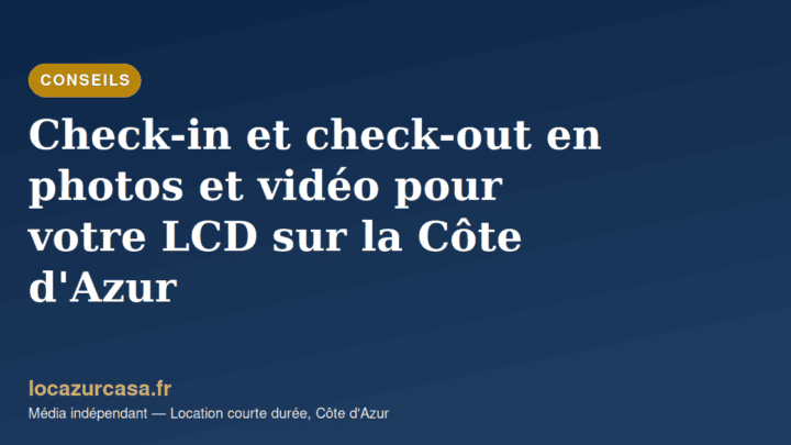 Check-in et check-out en photos et vidéo pour votre LCD sur la Côte d’Azur